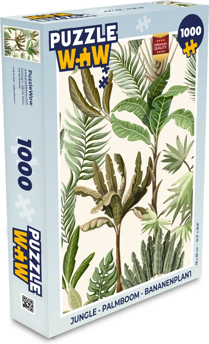 PuzzleWow Jungle Legpuzzel 1000 Stuks - Multicolor