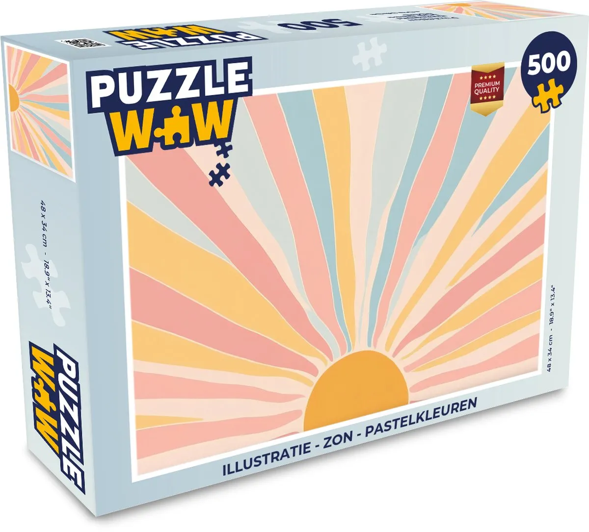 PuzzleWow Zon Pastelkleuren Legpuzzel 500 Stuks - MPN 8721181126267