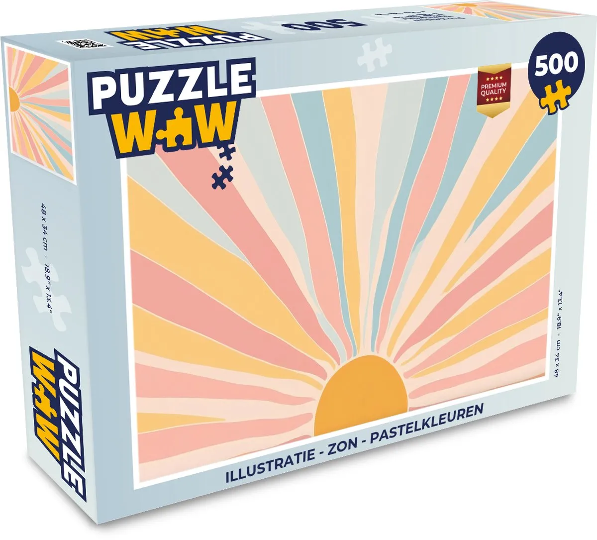 PuzzleWow Zon Pastelkleuren Legpuzzel 500 Stuks - MPN 8721181126267