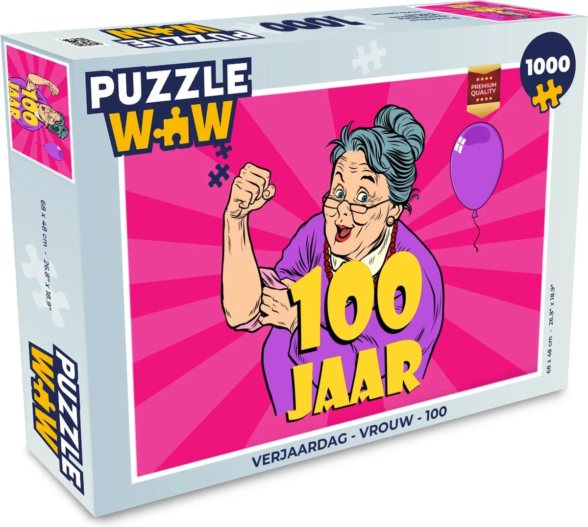 PuzzleWow Verjaardag Vrouw Legpuzzel 1000 Stuks - Multicolor