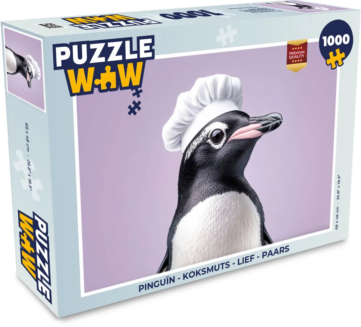 PuzzleWow Pinguïn Koksmuts Legpuzzel 1000 Stuks - Paars
