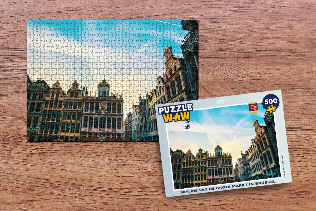 PuzzleWow Skyline Brussel Legpuzzel 500 Stuks - Multicolor