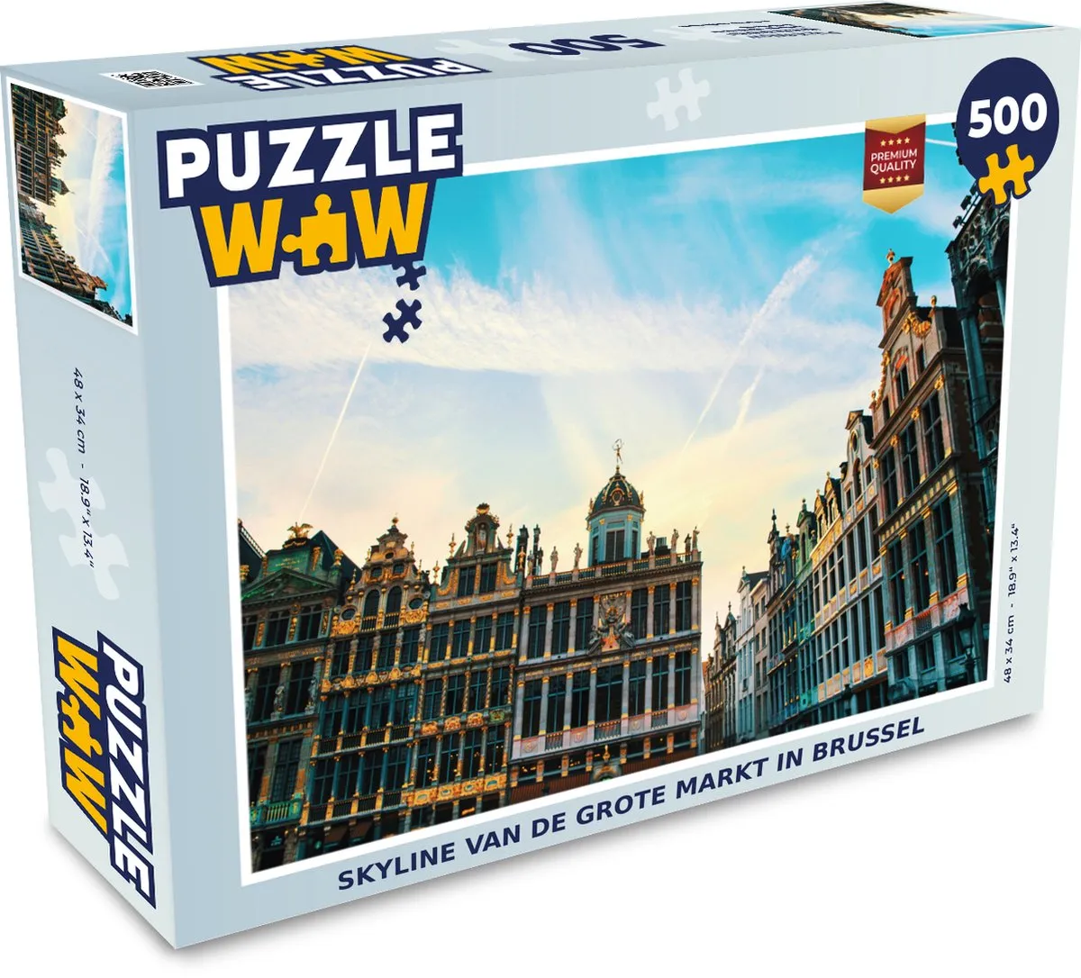 PuzzleWow Skyline Brussel Legpuzzel 500 Stuks - Multicolor
