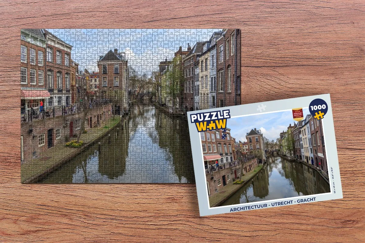 PuzzleWow Architectuur Utrecht Gracht Legpuzzel 1000 Stuks - Multicolor