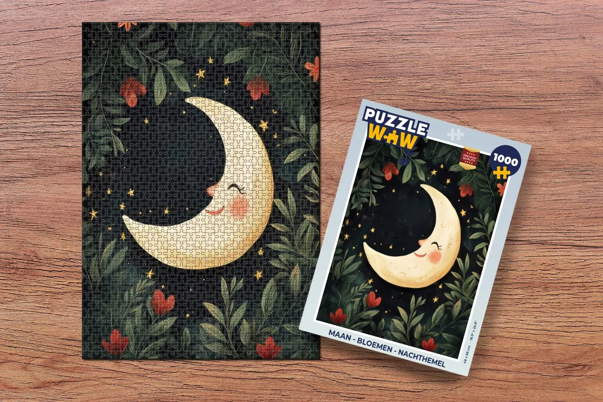 PuzzleWow Maan - Bloemen Legpuzzel 1000 Stuks