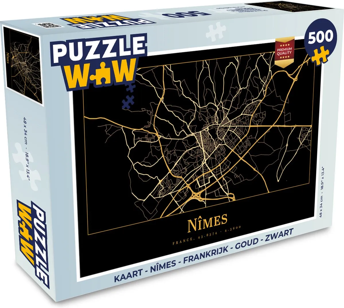 PuzzleWow Nîmes Frankrijk Legpuzzel 500 Stuks - Multicolor