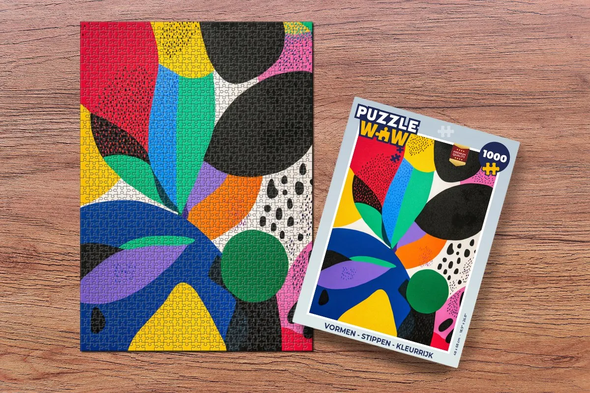 PuzzleWow Vormen Stippen Legpuzzel 1000 Stuks - Kleurrijk