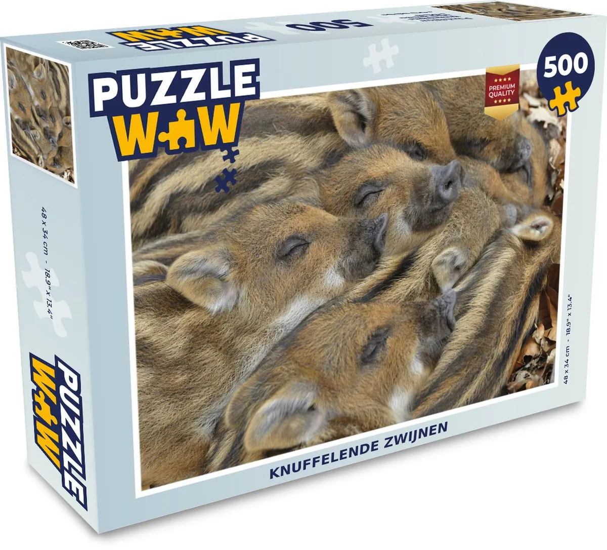 PuzzleWow Zwijnen Slaap Legpuzzel 500 Stuks - Multicolor