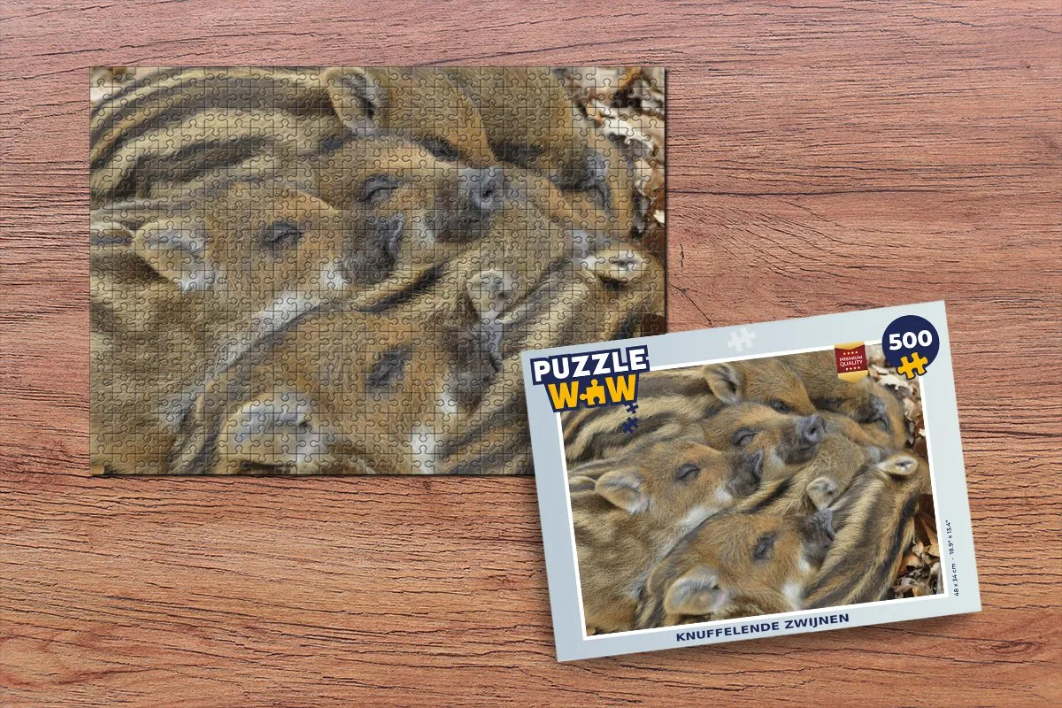 PuzzleWow Zwijnen Slaap Legpuzzel 500 Stuks - Multicolor