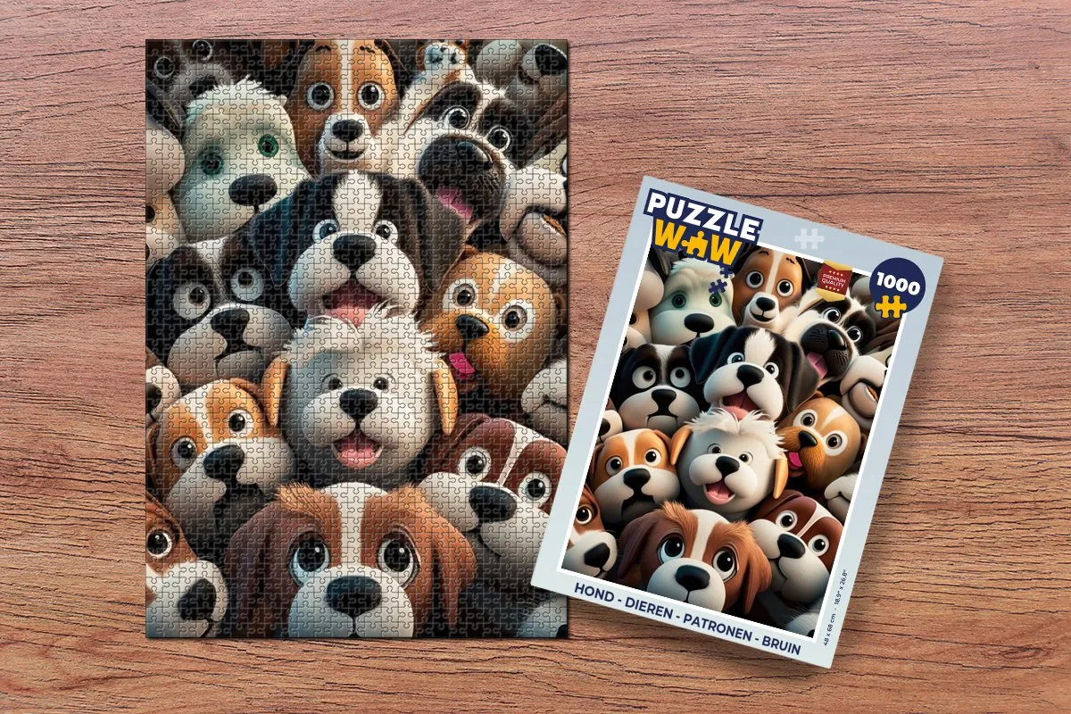 PuzzleWow Hond Dierenlegpuzzel 1000 Stuks - Multicolor