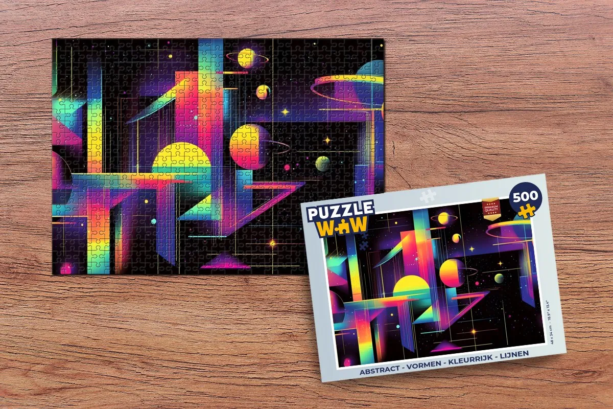 PuzzleWow Abstract Legpuzzel 500 Stuks - Kleurrijk
