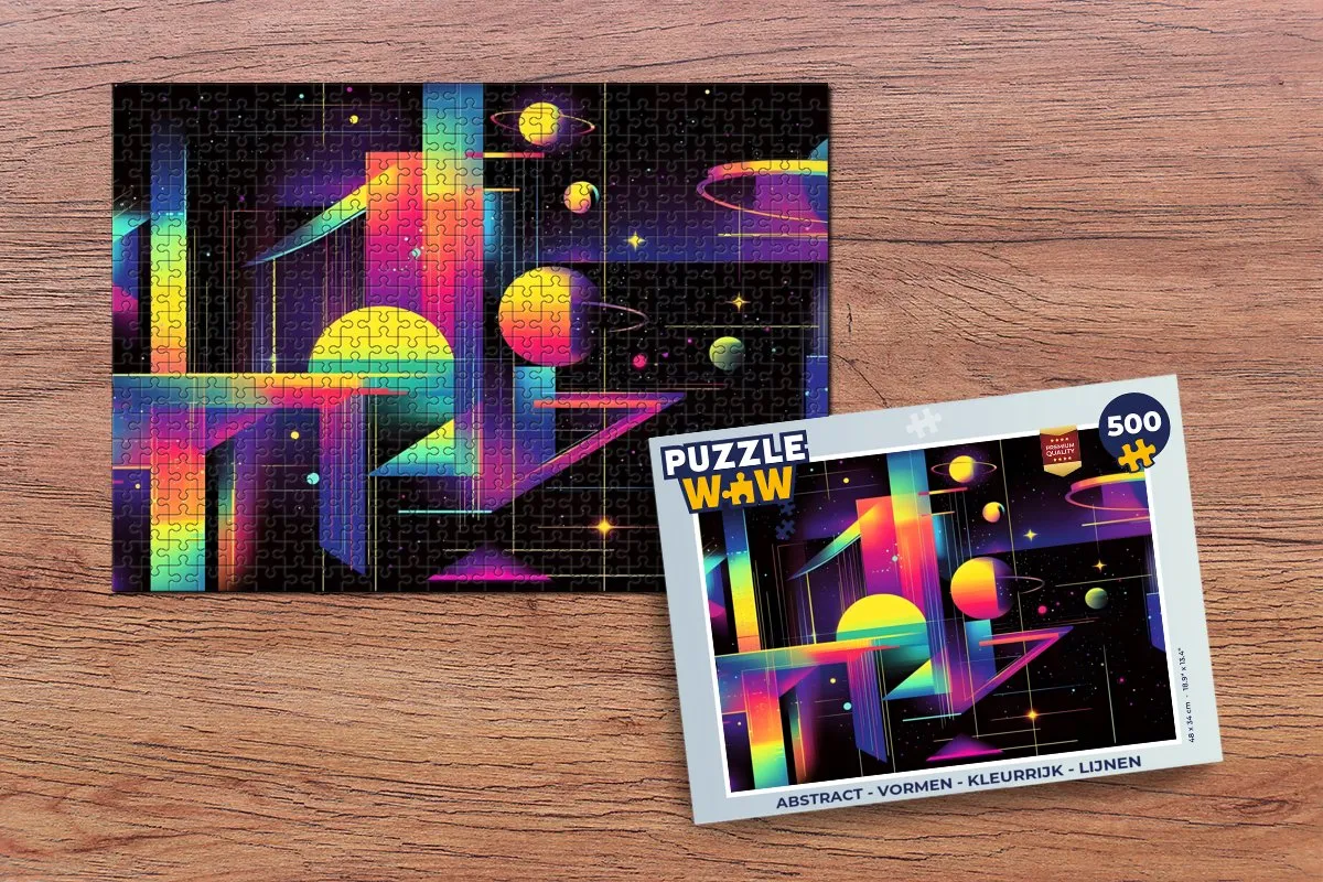 PuzzleWow Abstract Legpuzzel 500 Stuks - Kleurrijk