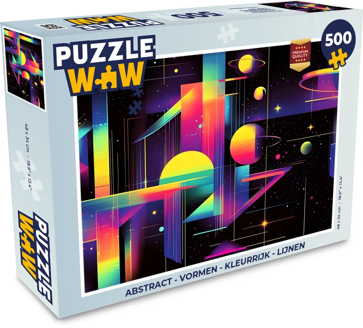 PuzzleWow Abstract Legpuzzel 500 Stuks - Kleurrijk