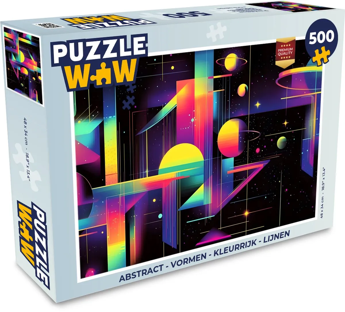 PuzzleWow Abstract Legpuzzel 500 Stuks - Kleurrijk