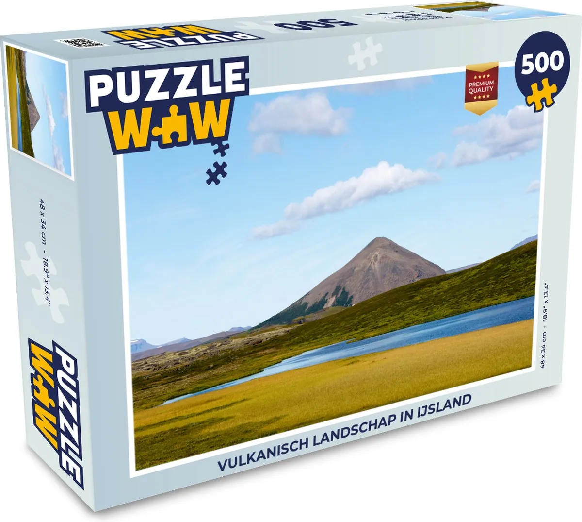 PuzzleWow Vulkanisch Landschap IJsland Legpuzzel 500 Stuks - Multicolor