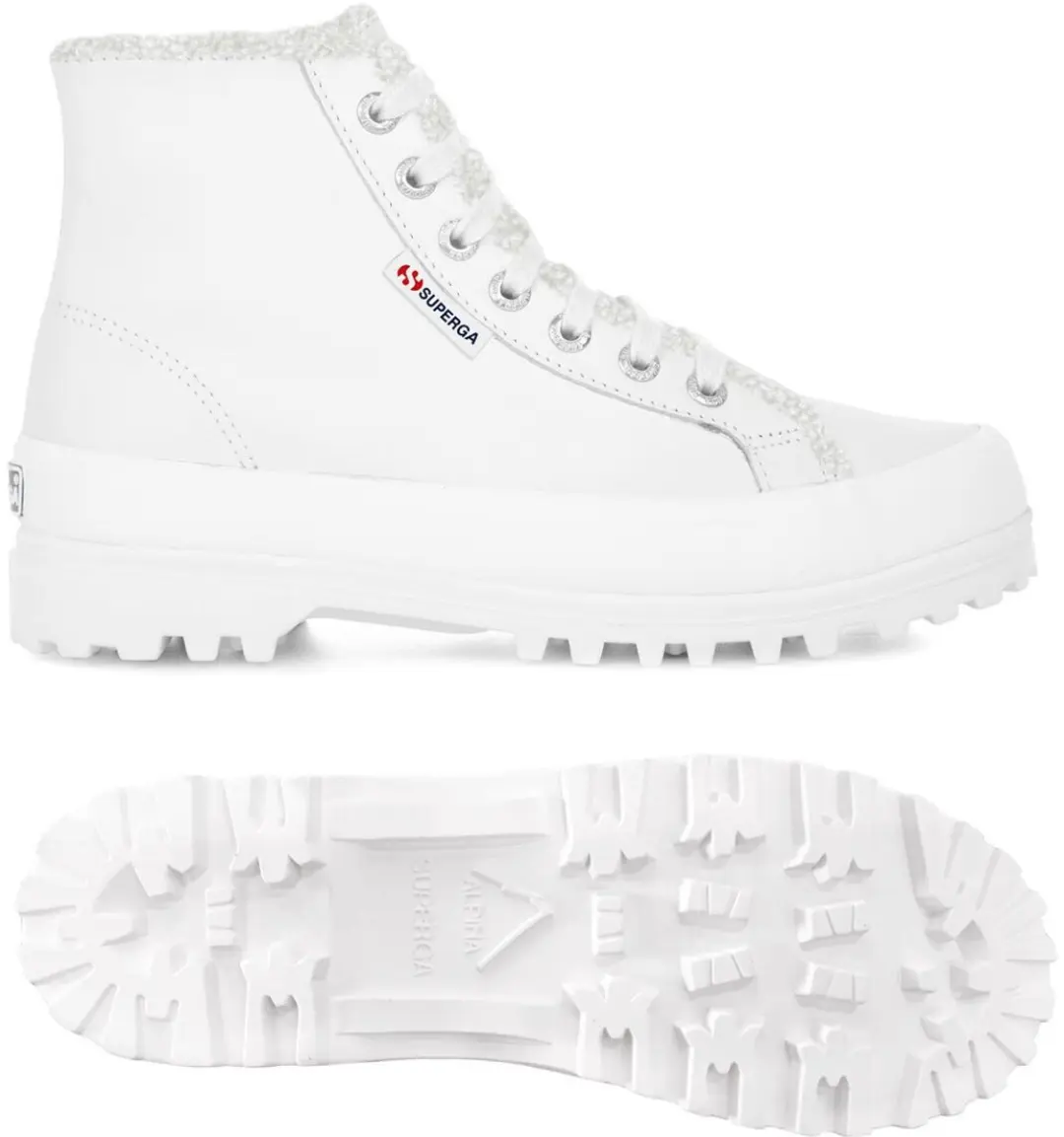 Superga 2341 Alpina Ice Leather Damestrainers - 39 - Wit IJs/Zwart