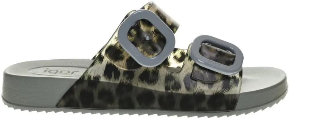 Leopard Green Damesslipper Fashion maat 39