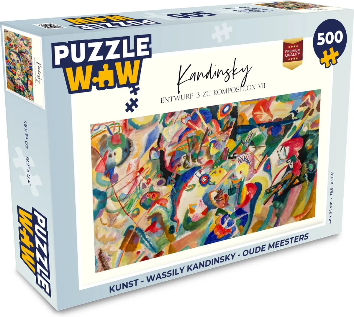 PuzzleWow Wassily Kandinsky Oude Meesters Legpuzzel 500 Stuks - Multicolor