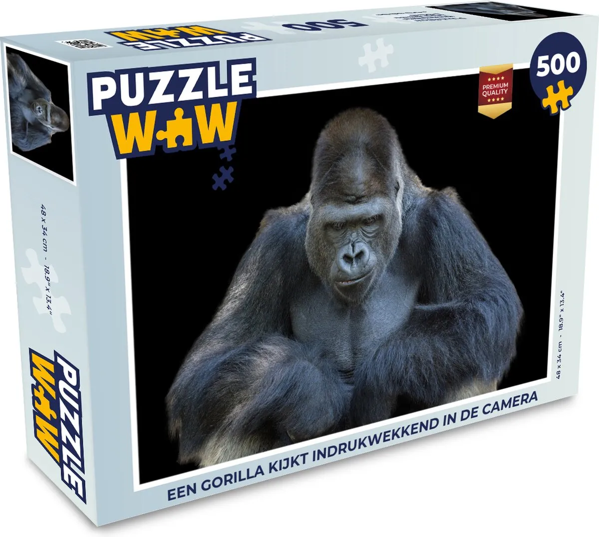 PuzzleWow Gorilla Legpuzzel 500 Stuks - Multicolor