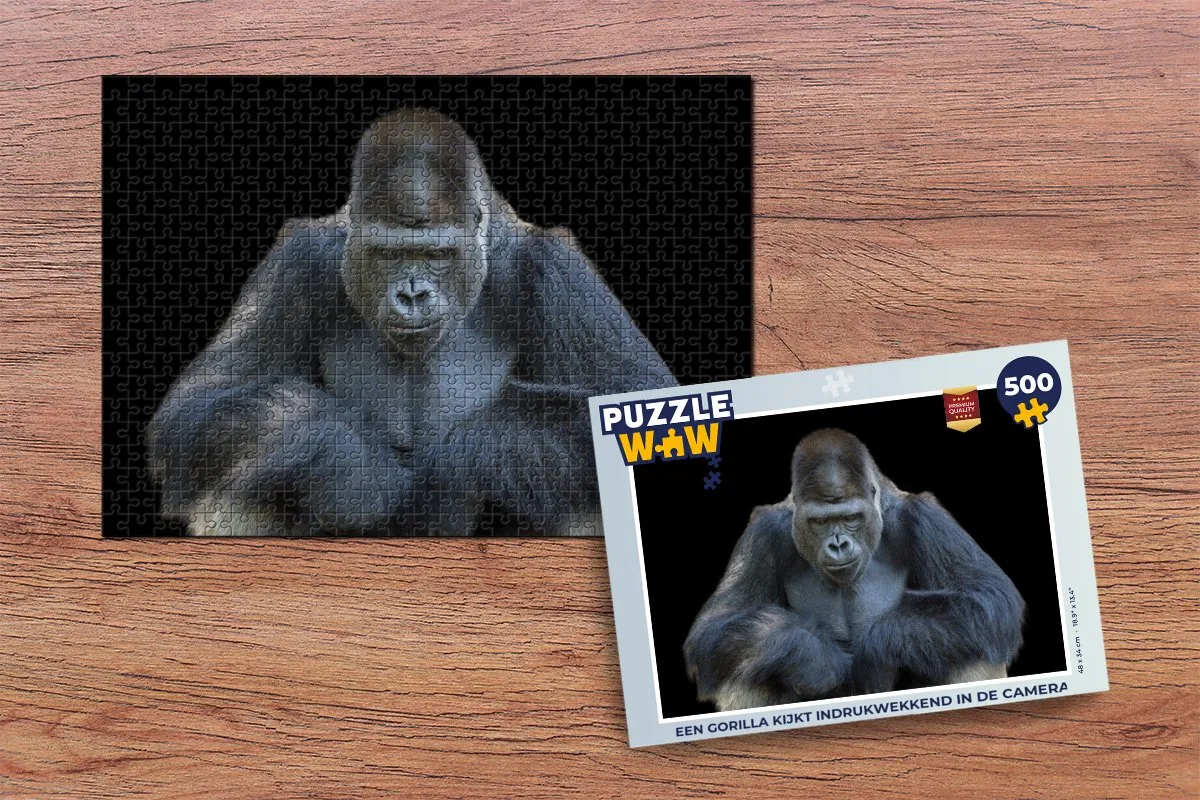 PuzzleWow Gorilla Legpuzzel 500 Stuks - Multicolor