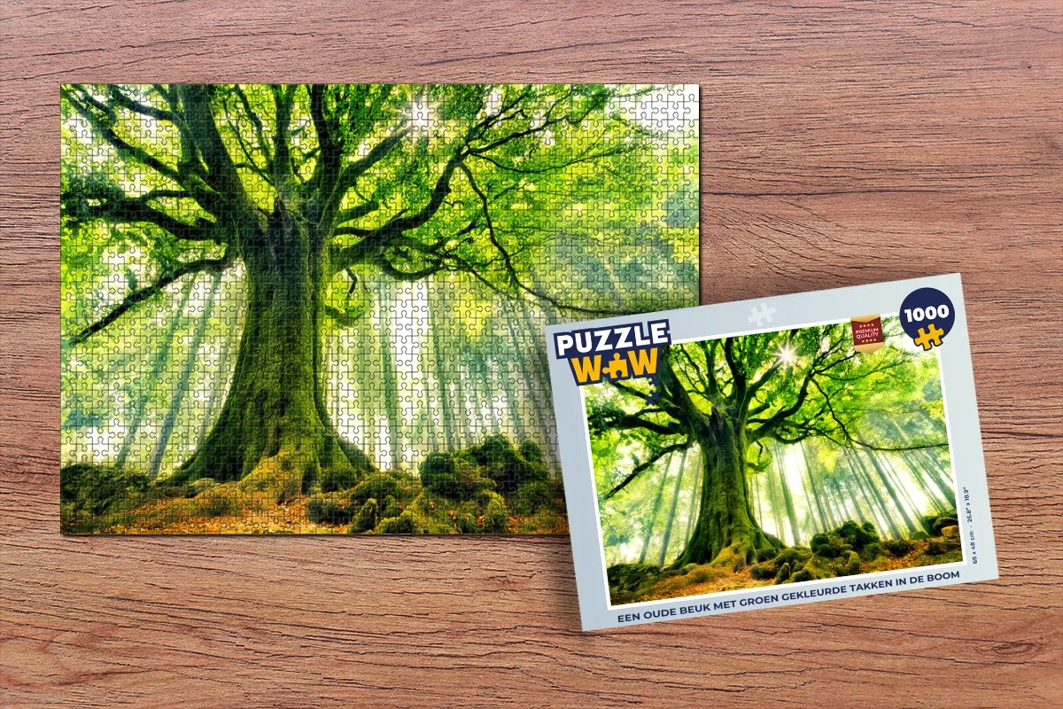 PuzzleWow Legpuzzel Een oude beuk 1000 Stuks - Multicolor