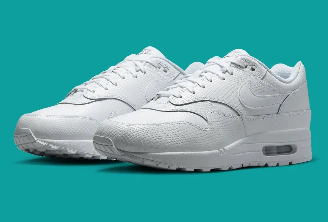 Nike Air Max 1 PRM Snakeskin 'Triple White' maat 47.