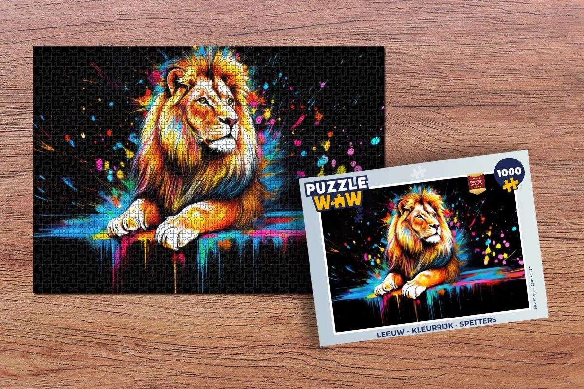 PuzzleWow Leeuw Legpuzzel 1000 Stuks - Kleurrijk