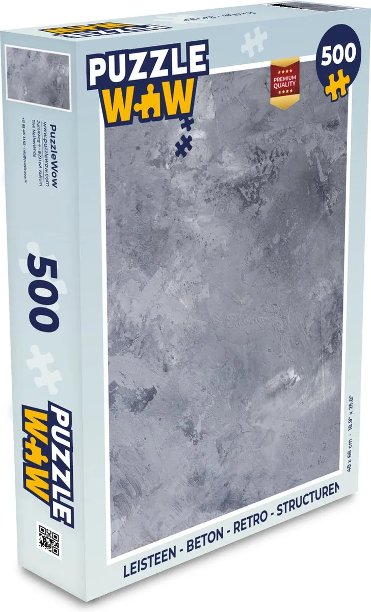 PuzzleWow Leisteen Betonprint Legpuzzel 500 Stuks - Multicolor