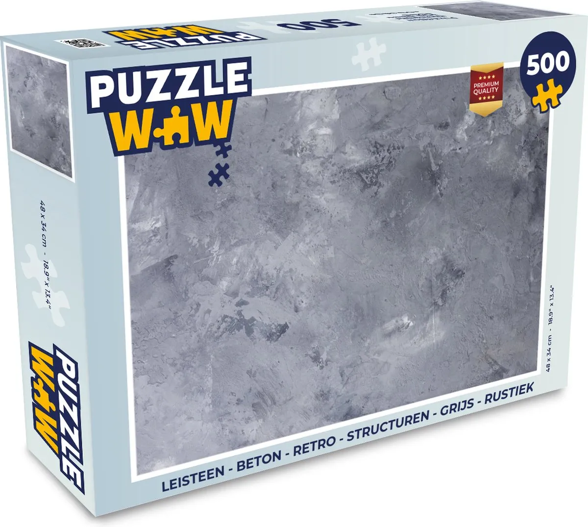 PuzzleWow Leisteen Betonprint Legpuzzel 500 Stuks - Multicolor