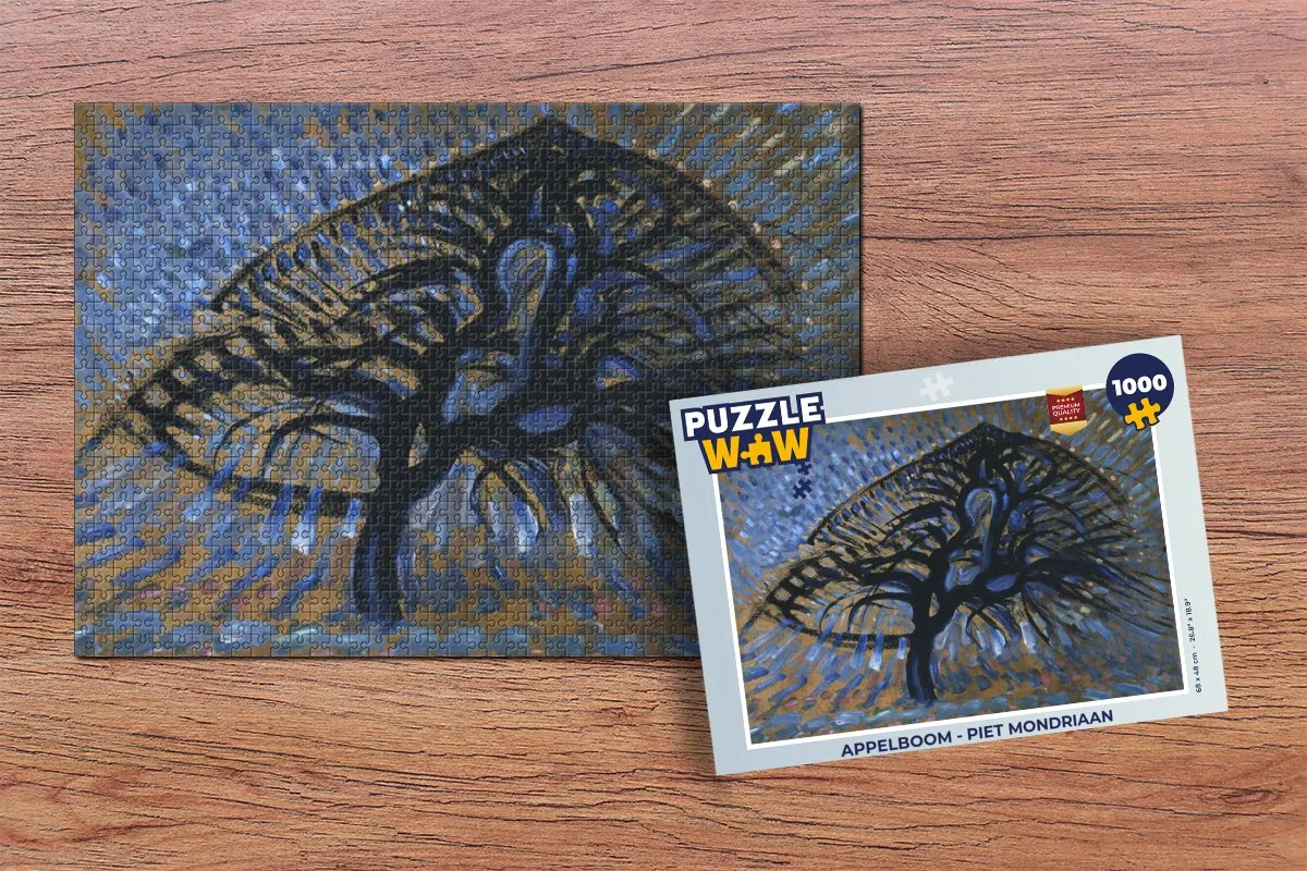 PuzzleWow Appelboom - Piet Mondriaan Legpuzzel 1000 Stuks - Multicolor