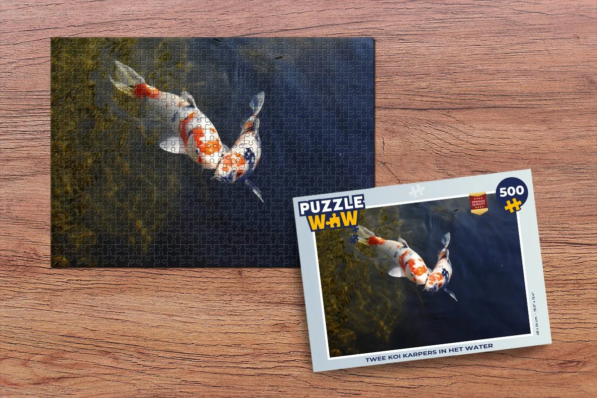 PuzzleWow Legpuzzel Twee Koi Karpers 500 Stuks - Multicolor