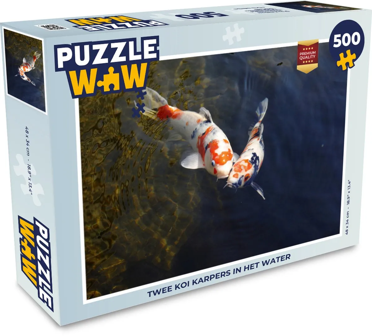 PuzzleWow Legpuzzel Twee Koi Karpers 500 Stuks - Multicolor