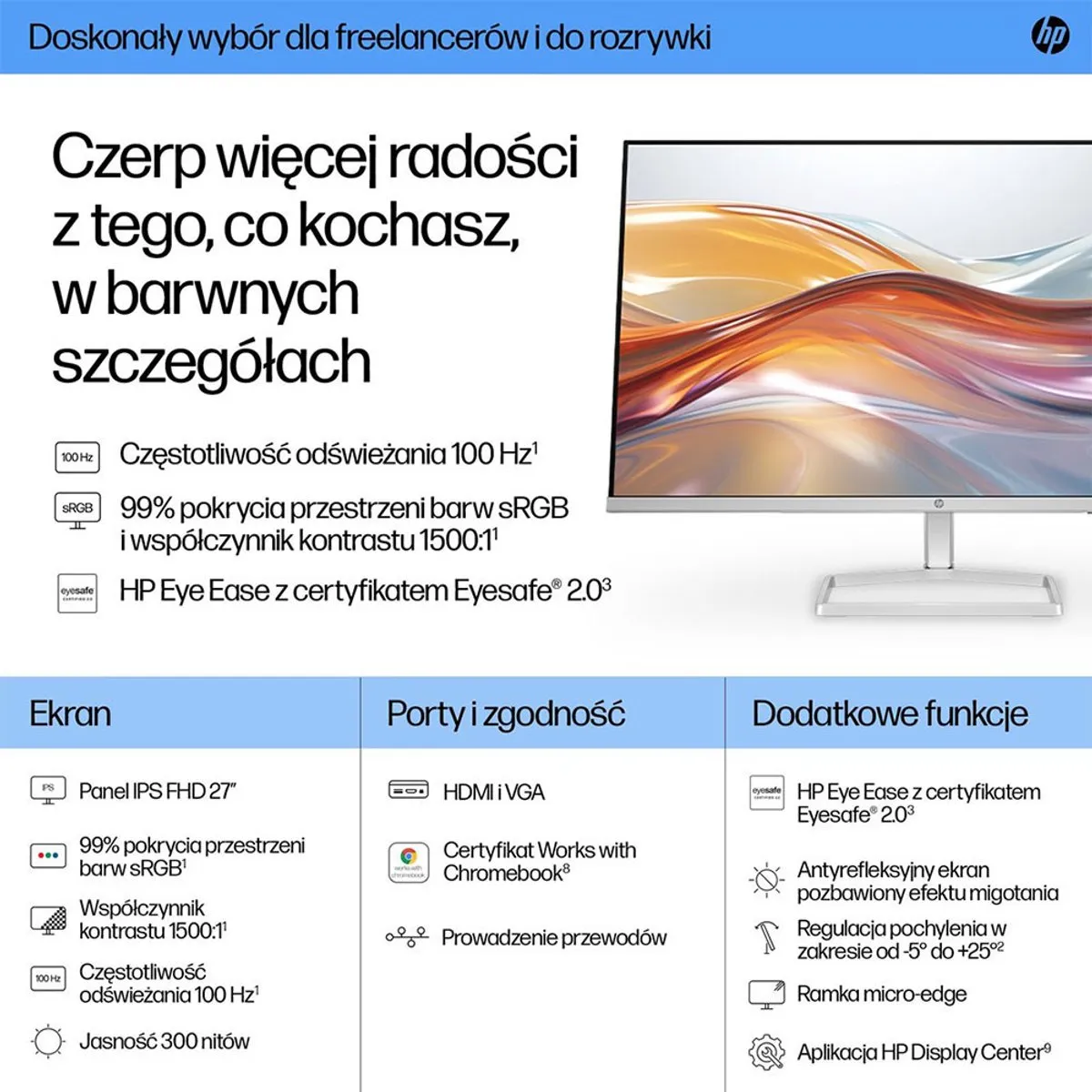HP Series 5 27 inch FHD Monitor 527sf