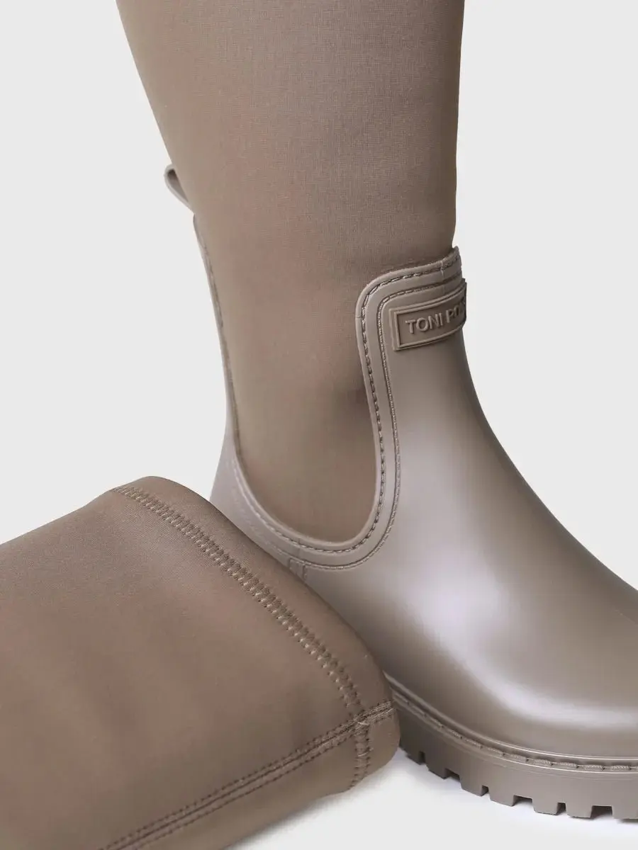 Hoge regenlaarzen voor dames van rubber en Lycra