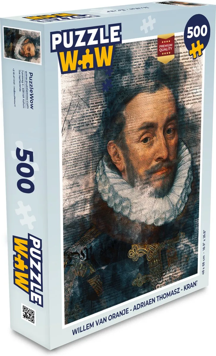 PuzzleWow Willem van Oranje Legpuzzel 500 Stuks - Multicolor