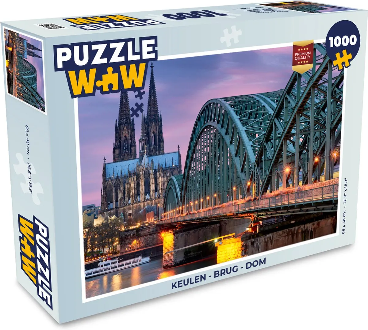 PuzzleWow Keulen Brug Dom Legpuzzel 1000 Stuks - Multicolor