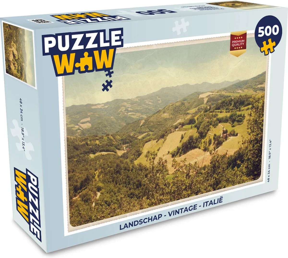 PuzzleWow Legpuzzel Landschap Italië 500 Stuks - Multicolor