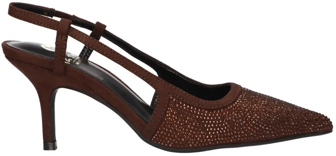 La Strada Slingback Pump Bruin Met Steentjes