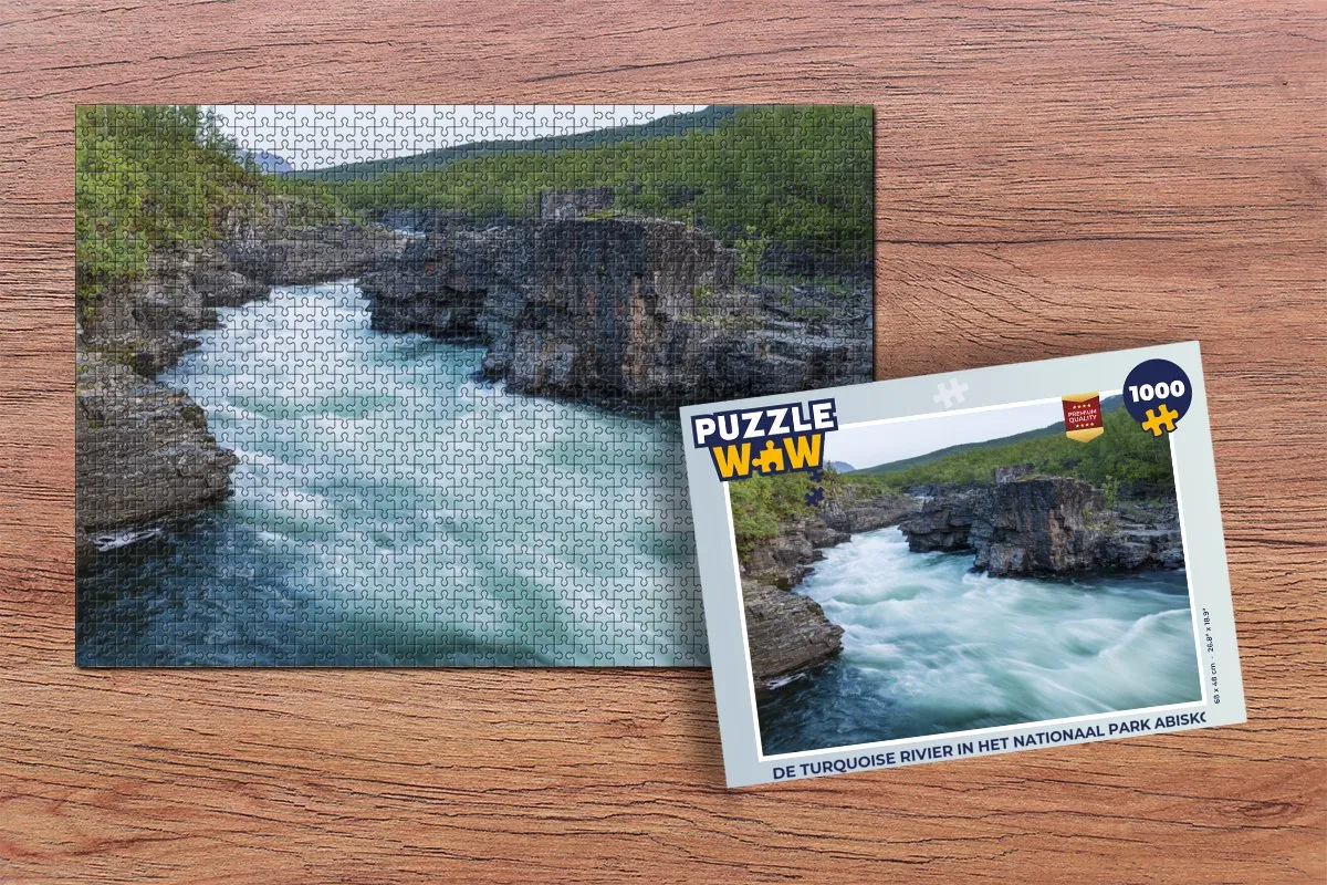 PuzzleWow De turquoise rivier Abisko Legpuzzel 1000 Stuks - Multicolor
