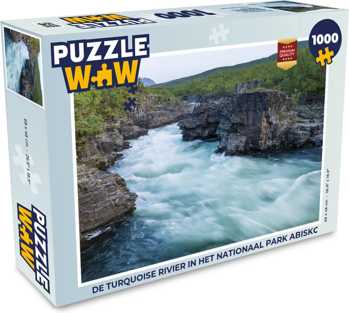PuzzleWow De turquoise rivier Abisko Legpuzzel 1000 Stuks - Multicolor