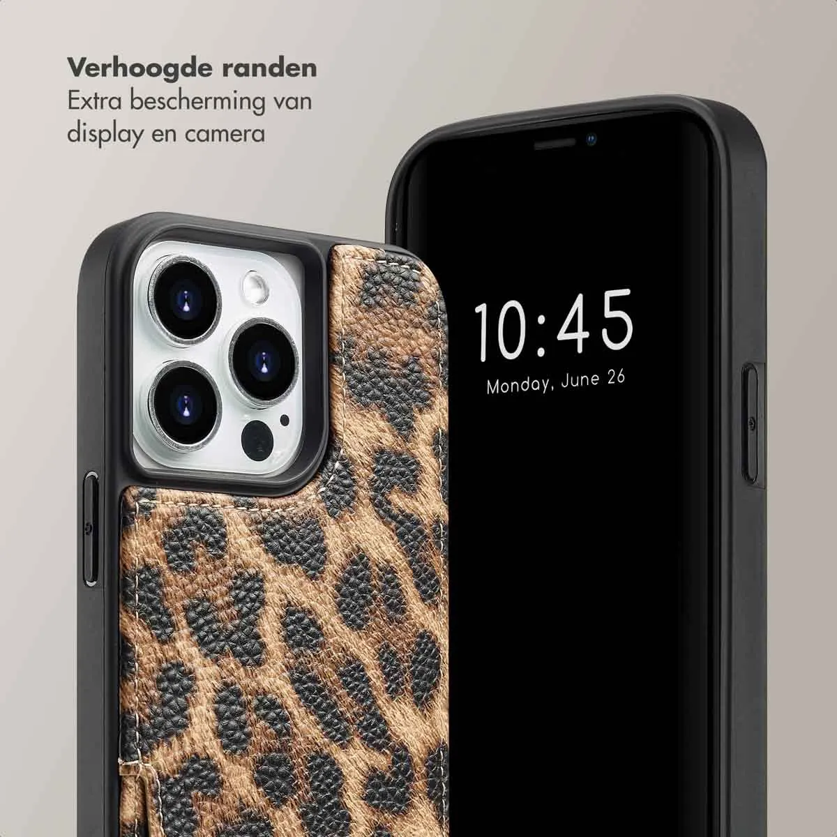 Selencia Hoesje iPhone 14 Pro Leopard - 2 Pasjes
