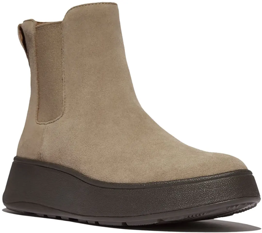 FitFlop FitFlop F-Mode Suede Flatform Chelsea Boots BEIGE