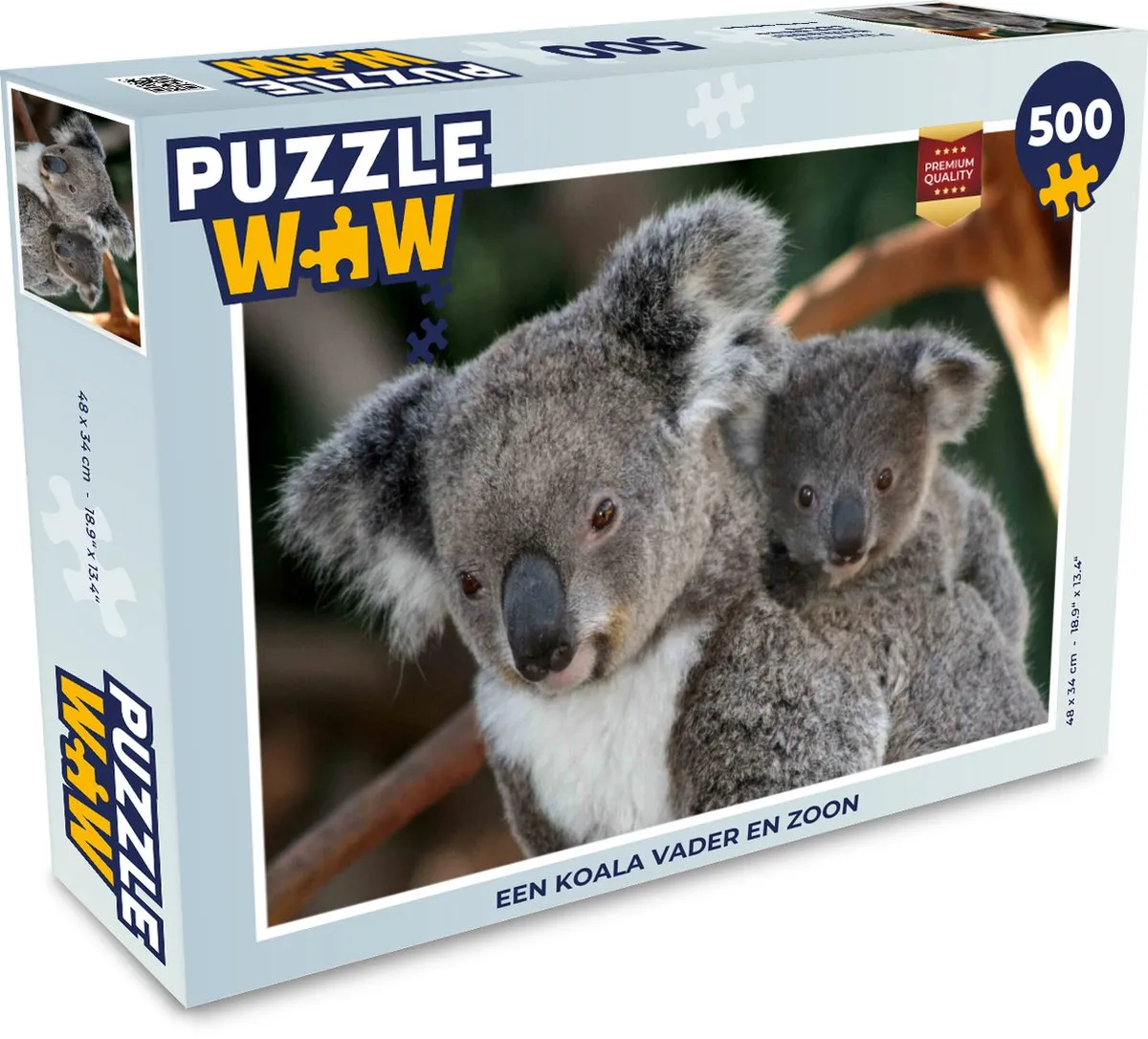 PuzzleWow Koala's Vader & Zoon Legpuzzel 500 Stuks - Multicolor