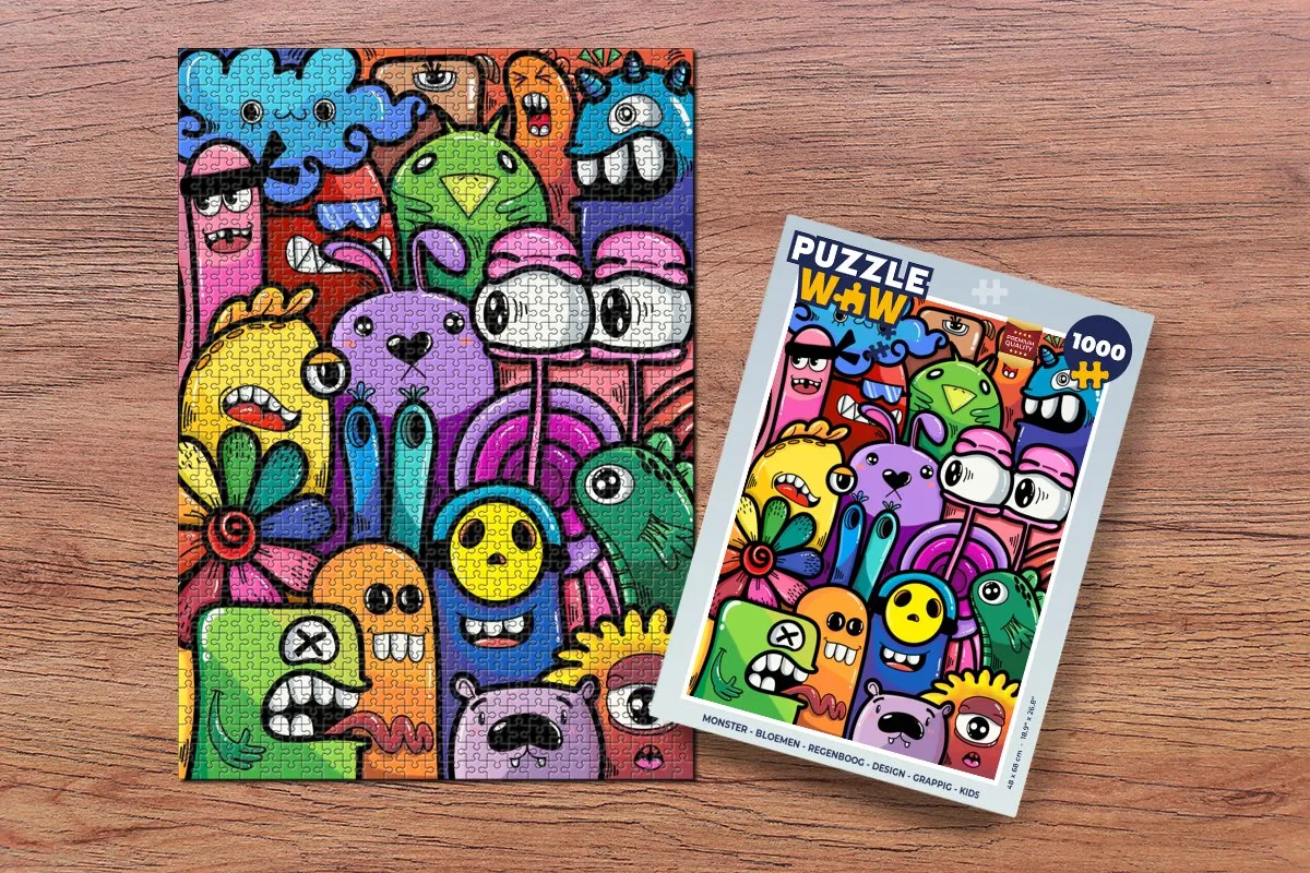 PuzzleWow Bloemen Regenboog Legpuzzel 1000 Stuks - Multicolor