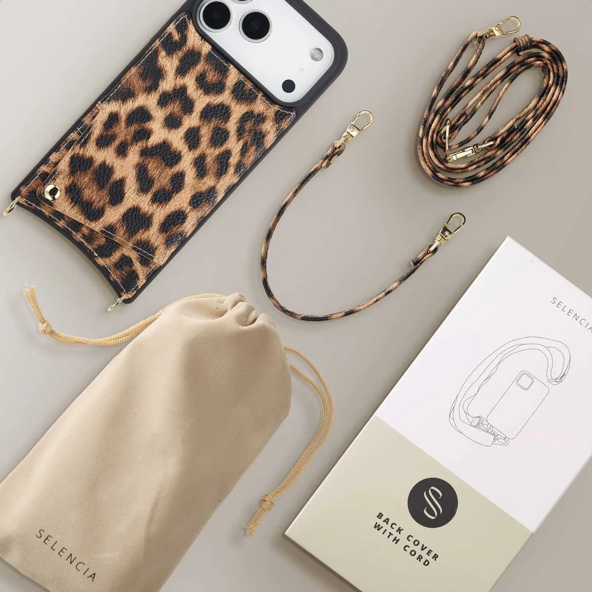 Selencia Hoesje iPhone 17 Pro Max Leopard - 2 Pasjes - afbeelding 6 van 6