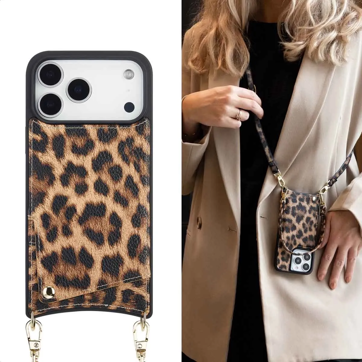 Selencia Hoesje iPhone 17 Pro Max Leopard - 2 Pasjes