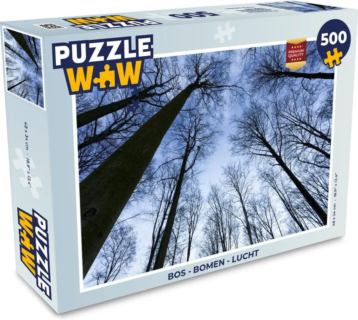 PuzzleWow Bos Bomen Lucht Legpuzzel 500 Stuks - Multicolor