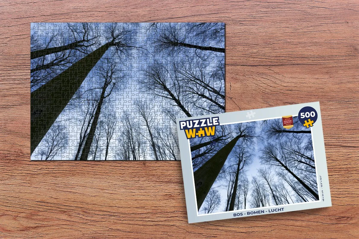 PuzzleWow Bos Bomen Lucht Legpuzzel 500 Stuks - Multicolor