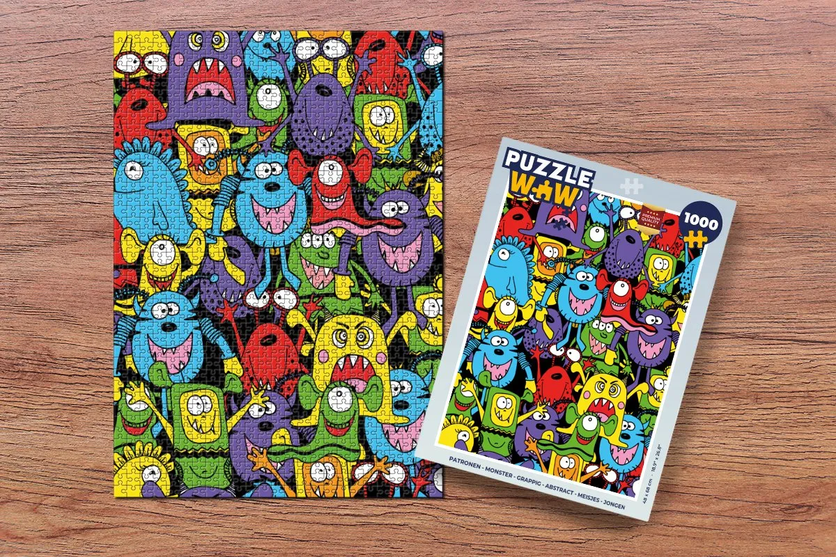 PuzzleWow Monster Legpuzzel 1000 Stuks - Multicolor