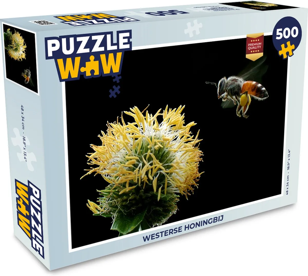 PuzzleWow Westerse Honingbij Legpuzzel 500 Stuks - Multicolor